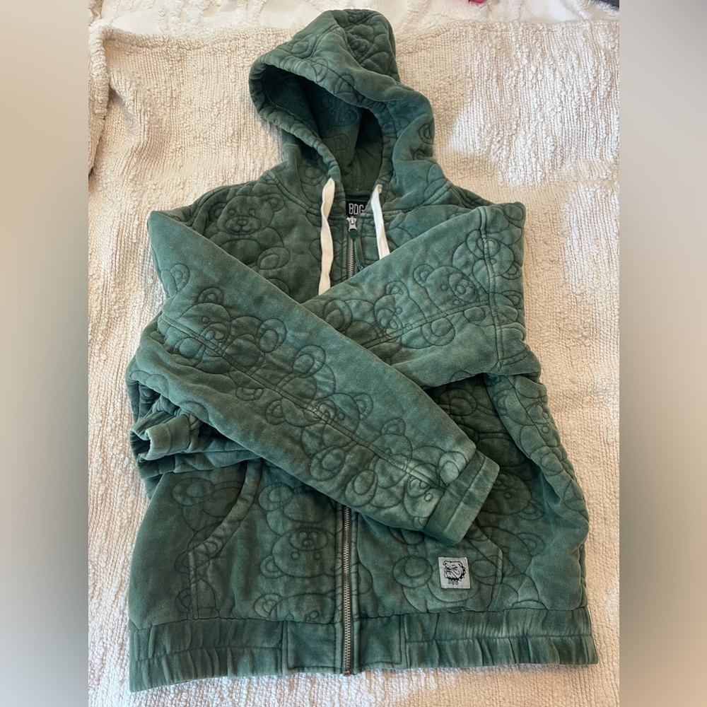 URBAN OUTFITTERS BDG GREEN TEDDY BEAR JACKET